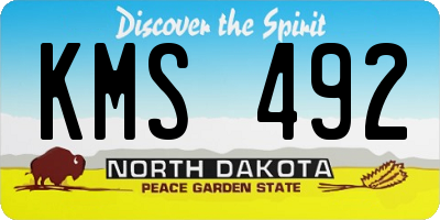ND license plate KMS492