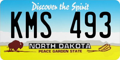 ND license plate KMS493