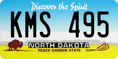 ND license plate KMS495
