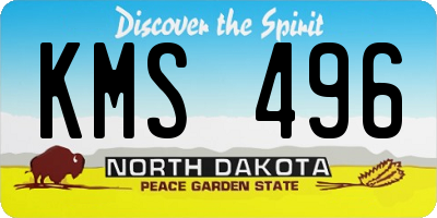 ND license plate KMS496