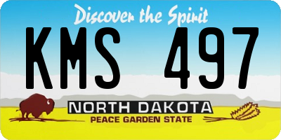 ND license plate KMS497