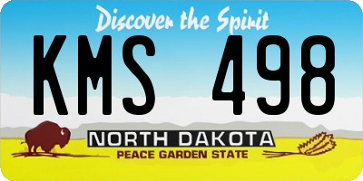 ND license plate KMS498