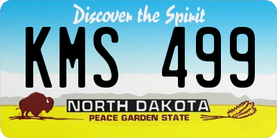 ND license plate KMS499