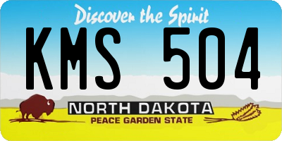 ND license plate KMS504