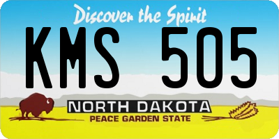 ND license plate KMS505