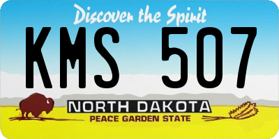 ND license plate KMS507