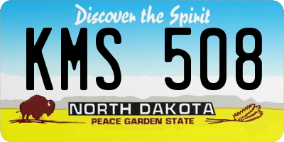 ND license plate KMS508
