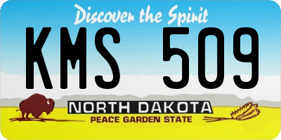 ND license plate KMS509