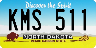ND license plate KMS511