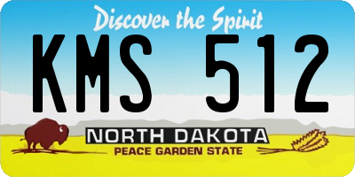 ND license plate KMS512