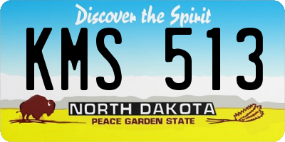 ND license plate KMS513