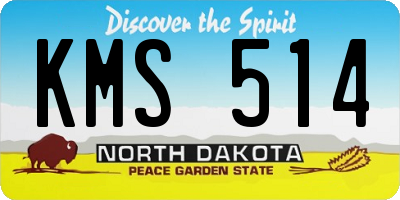ND license plate KMS514