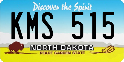ND license plate KMS515