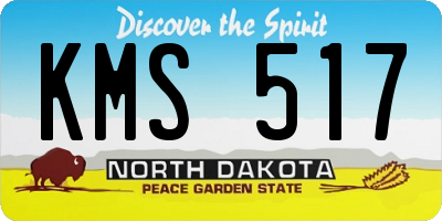 ND license plate KMS517