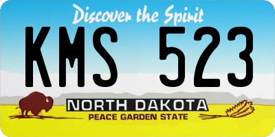 ND license plate KMS523