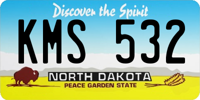 ND license plate KMS532