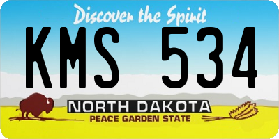 ND license plate KMS534