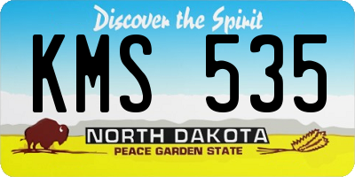 ND license plate KMS535