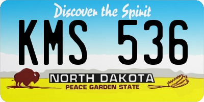 ND license plate KMS536