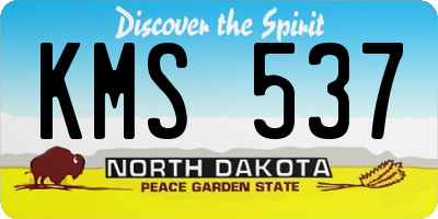 ND license plate KMS537