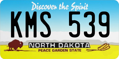 ND license plate KMS539