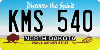ND license plate KMS540