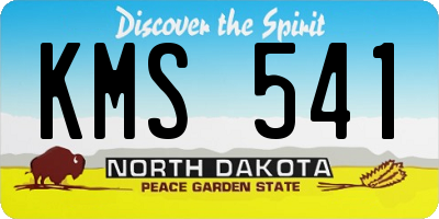 ND license plate KMS541