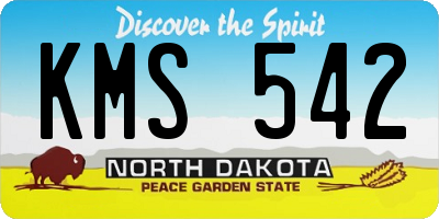 ND license plate KMS542