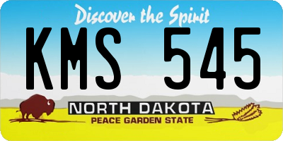 ND license plate KMS545