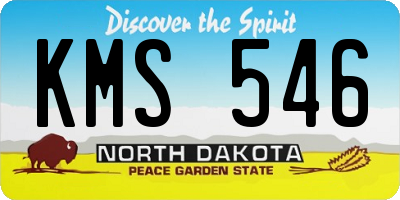 ND license plate KMS546
