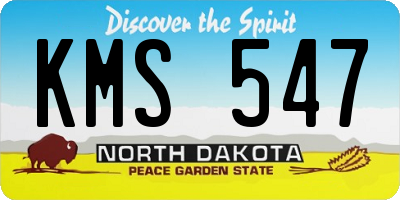 ND license plate KMS547