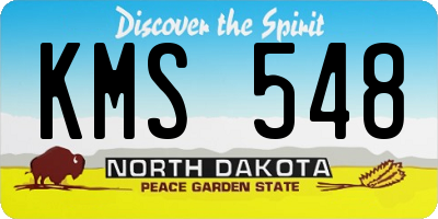 ND license plate KMS548
