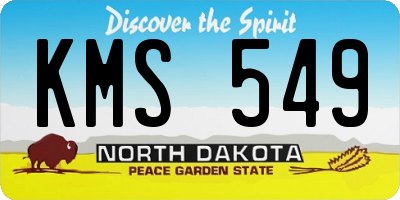 ND license plate KMS549