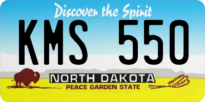 ND license plate KMS550