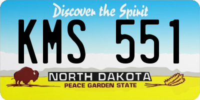 ND license plate KMS551