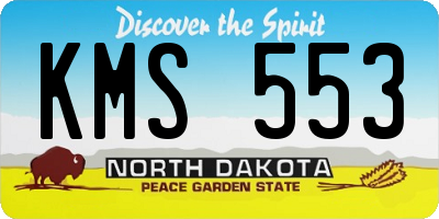 ND license plate KMS553