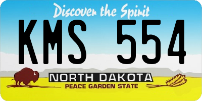 ND license plate KMS554