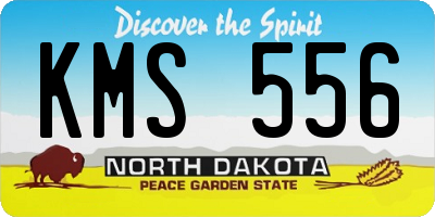 ND license plate KMS556