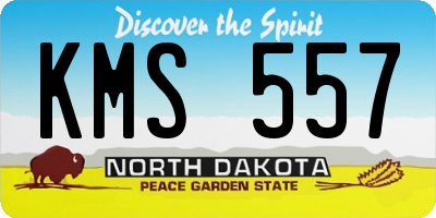 ND license plate KMS557