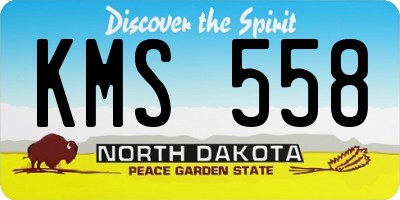 ND license plate KMS558