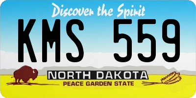 ND license plate KMS559