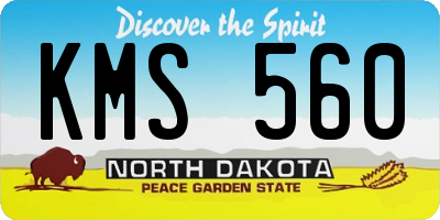 ND license plate KMS560