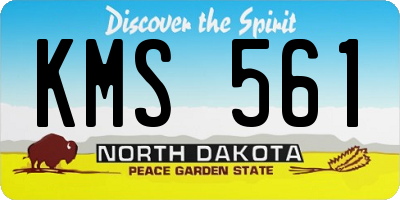 ND license plate KMS561