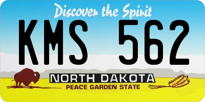 ND license plate KMS562