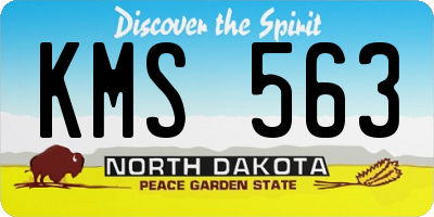 ND license plate KMS563