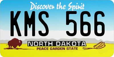 ND license plate KMS566