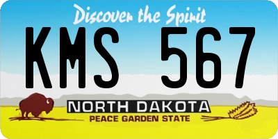 ND license plate KMS567