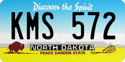 ND license plate KMS572