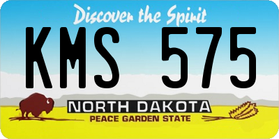 ND license plate KMS575
