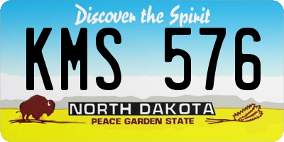 ND license plate KMS576